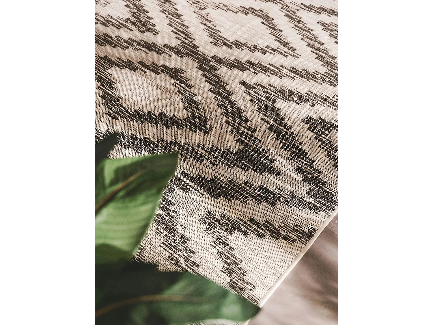 Tapis d'extérieur & intérieur Cleo Blanc & Noir 200x290 cm