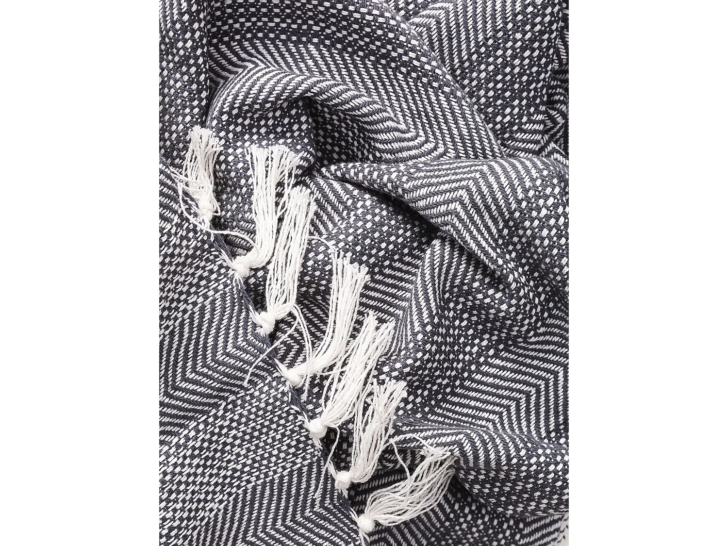 Plaid en coton Alisea Anthracite 125x150 cm