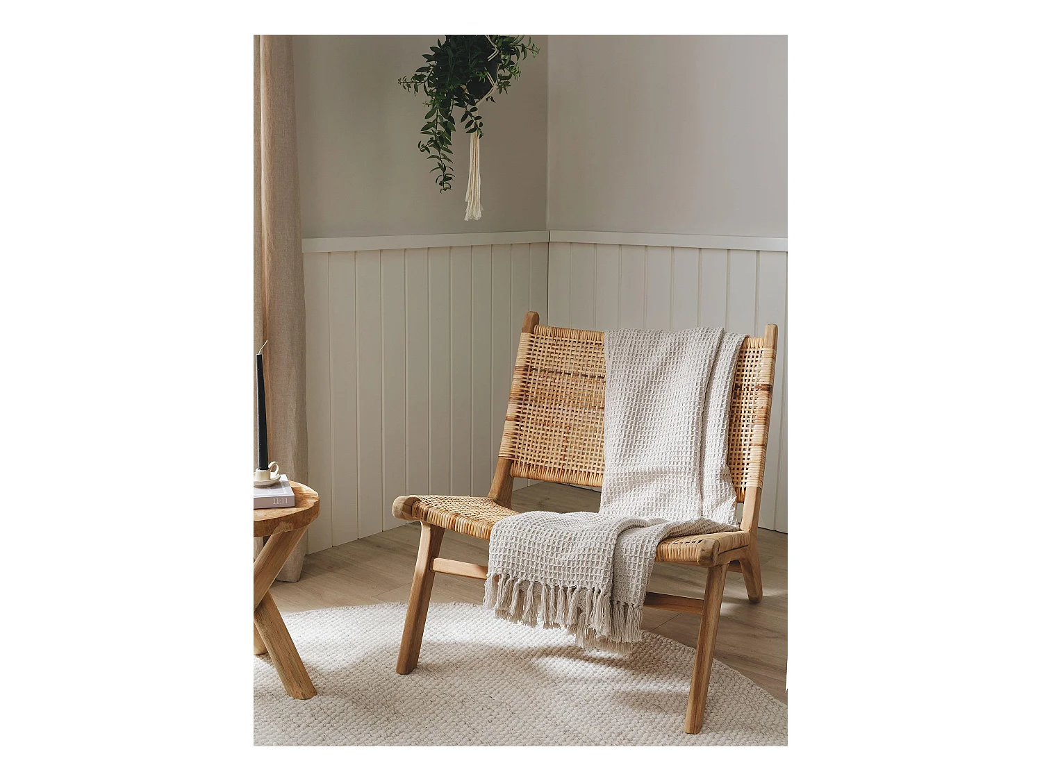 Plaid en coton Amalia Ivory 125x150 cm