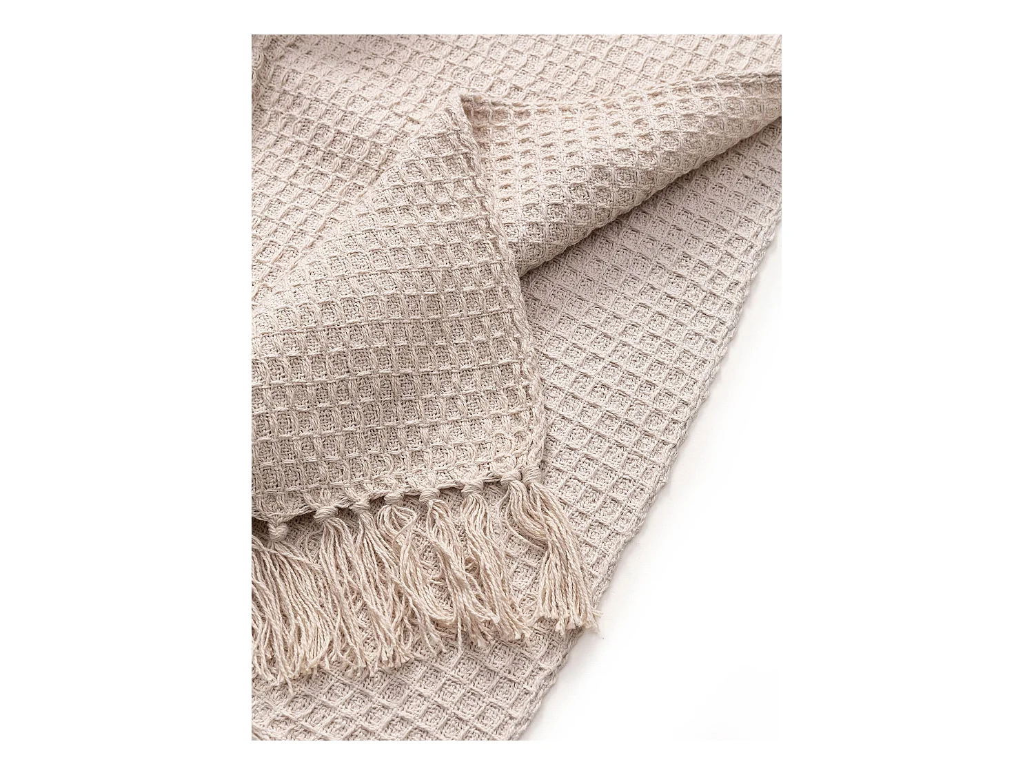 Plaid en coton Amalia Ivory 125x150 cm