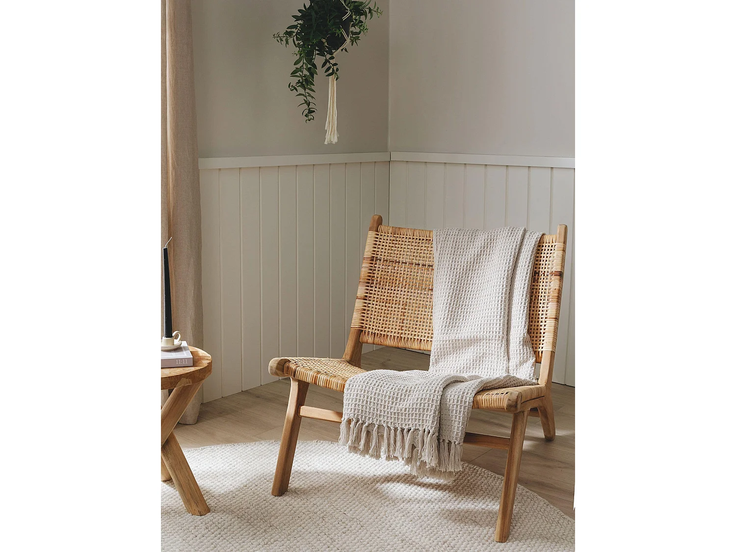 Plaid en coton Amalia Ivory 125x150 cm