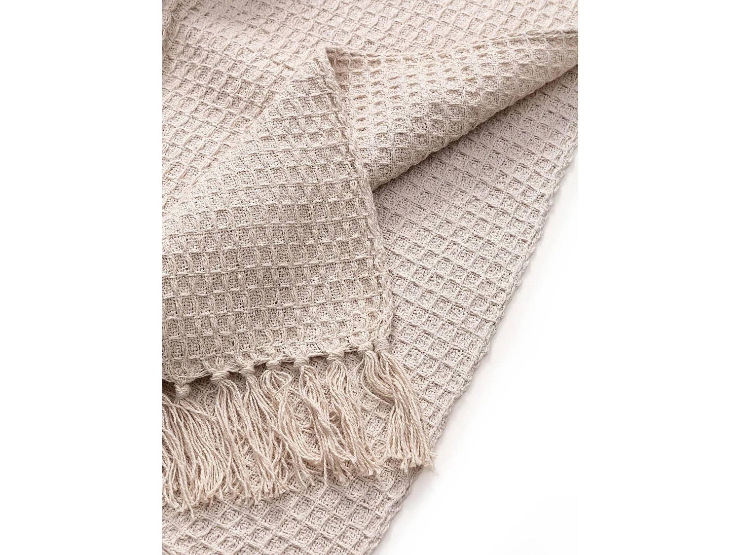 Plaid en coton Amalia Ivory 125x150 cm