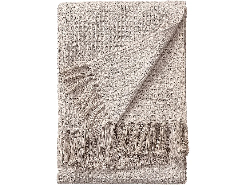 Plaid en coton Amalia Ivory 125x150 cm