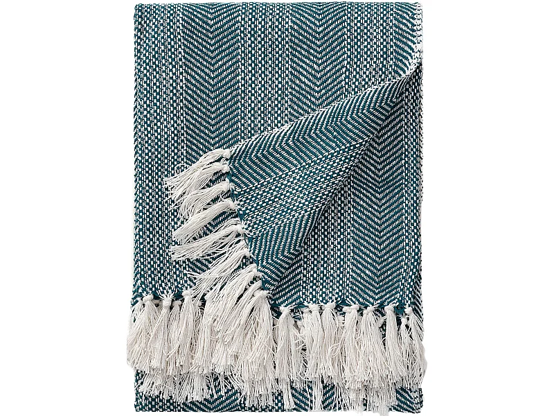 Plaid en coton Alisea Bleu 125x150 cm