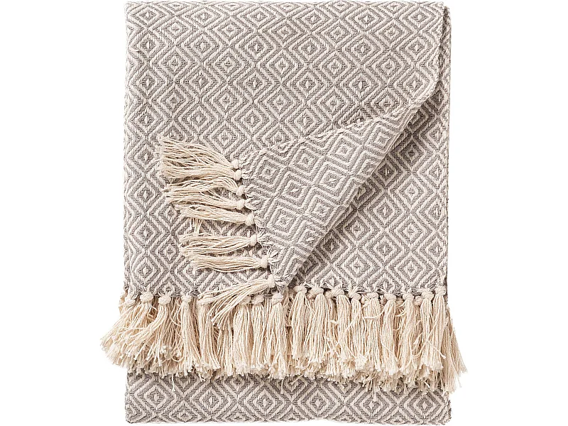 Plaid en coton Jasmin Gris 125x150 cm