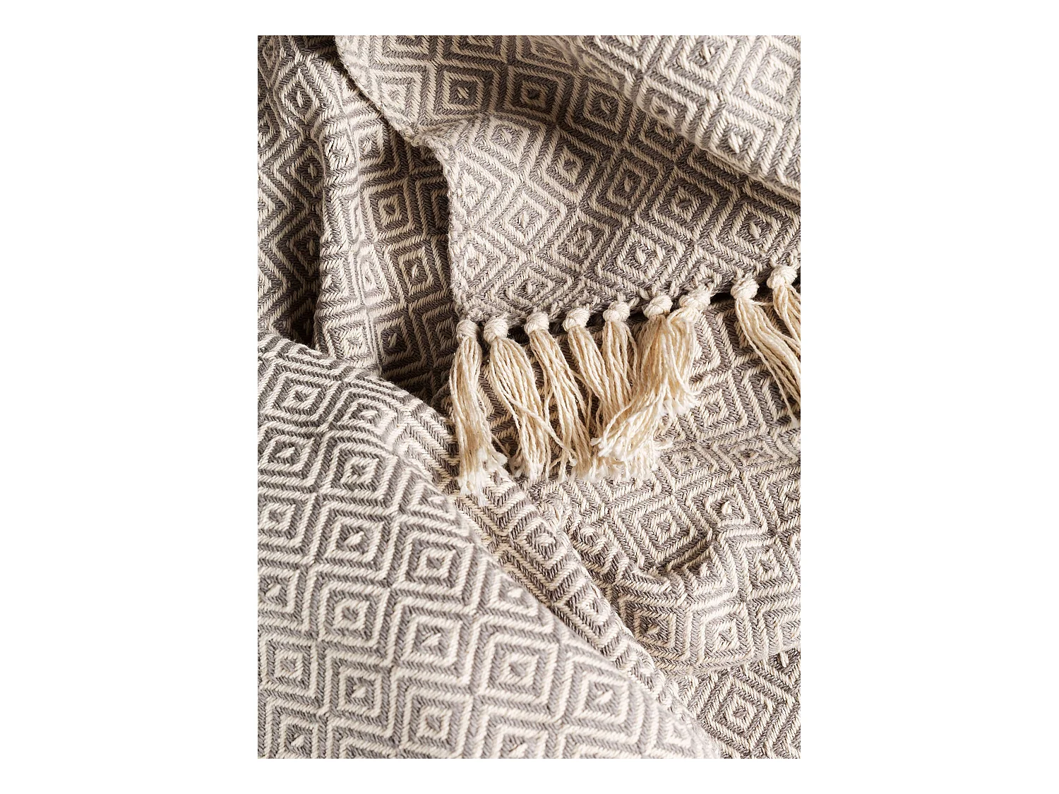 Plaid en coton Jasmin Gris 125x150 cm