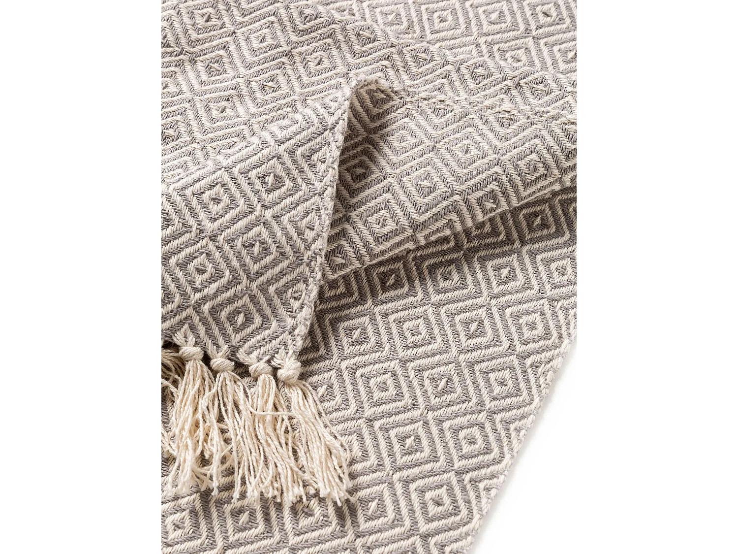 Plaid en coton Jasmin Gris 125x150 cm