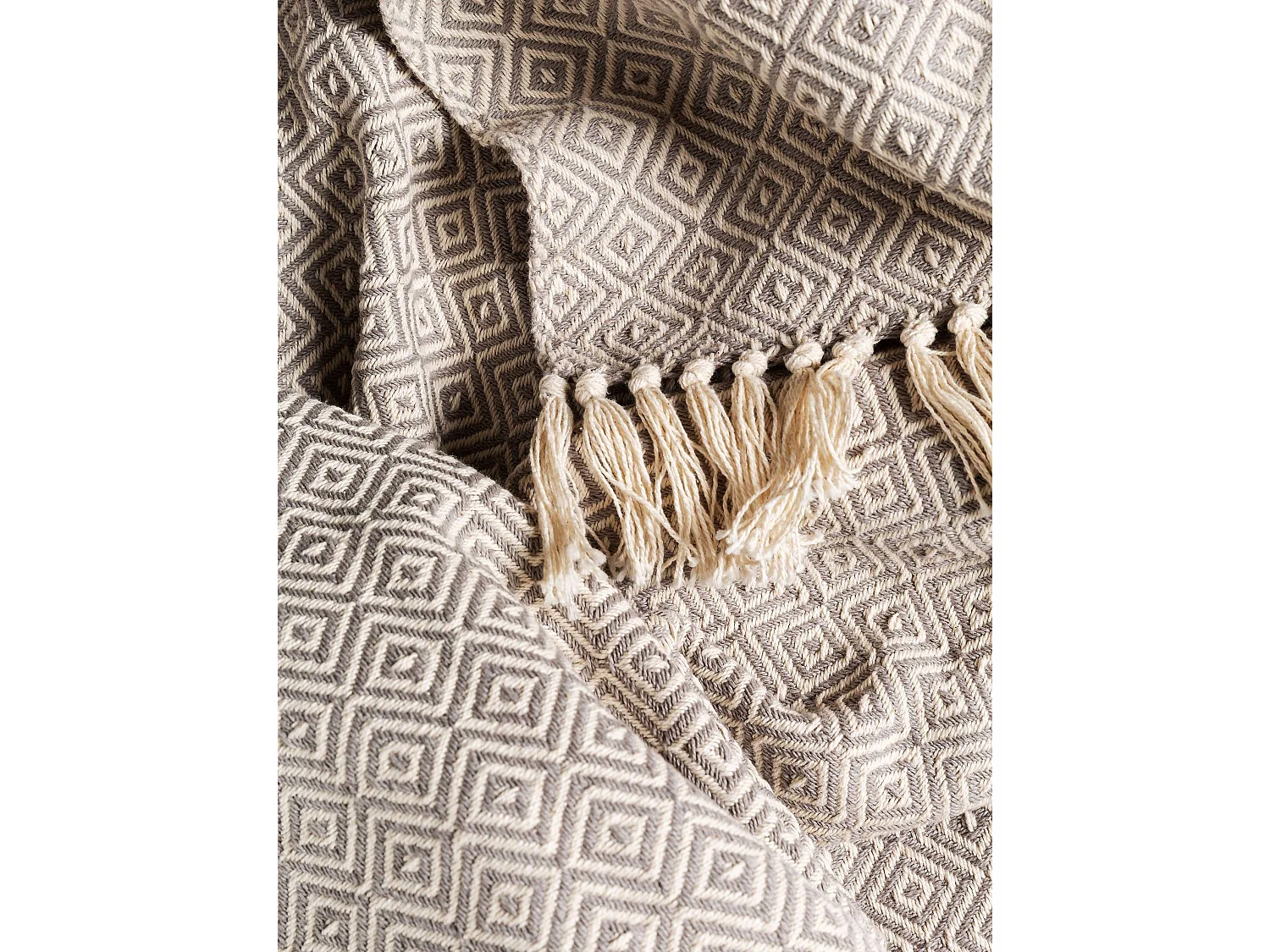 Plaid en coton Jasmin Gris 125x150 cm