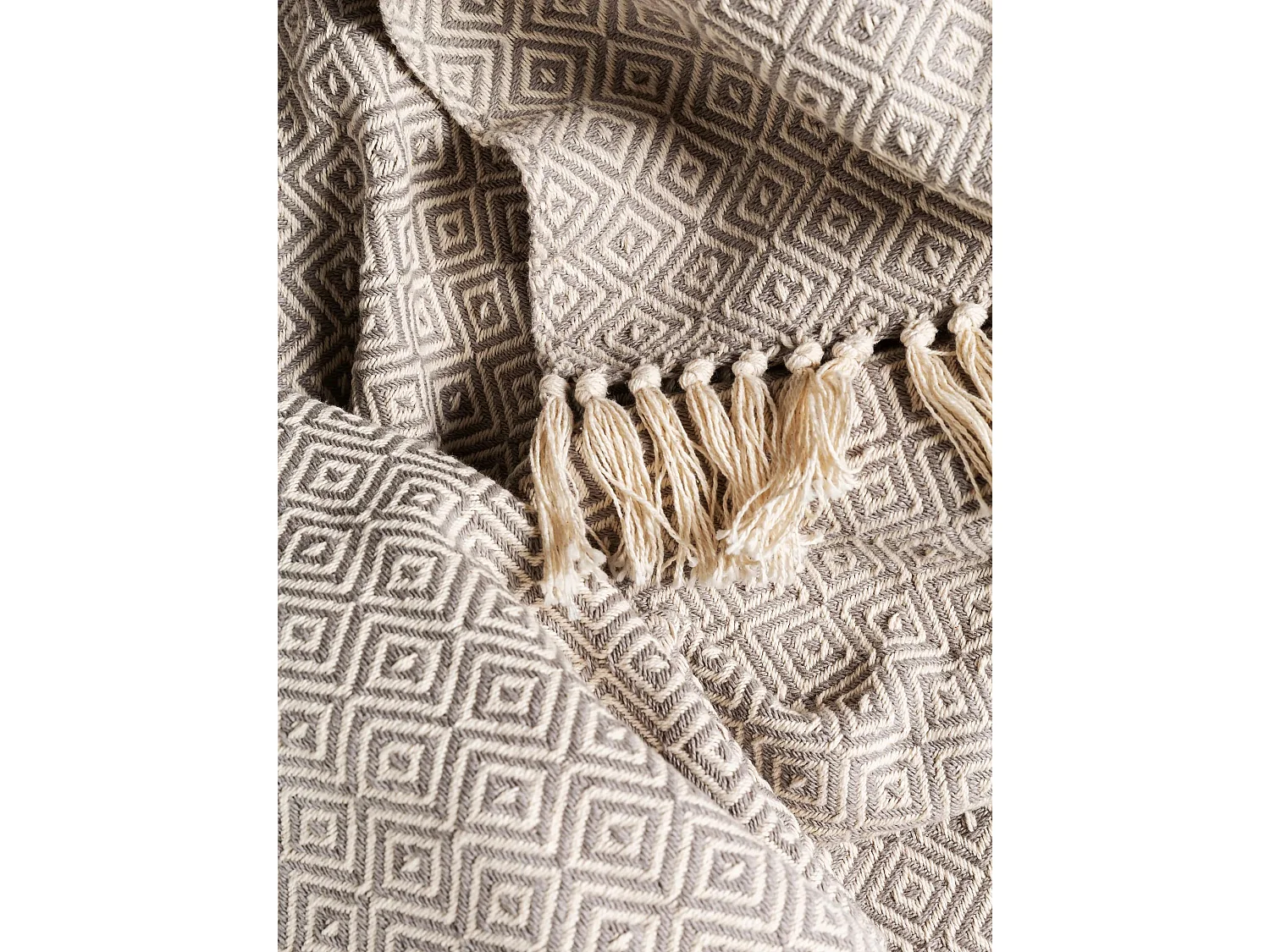 Plaid en coton Jasmin Gris 125x150 cm
