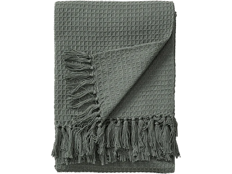 Plaid en coton Amalia Vert clair 125x150 cm