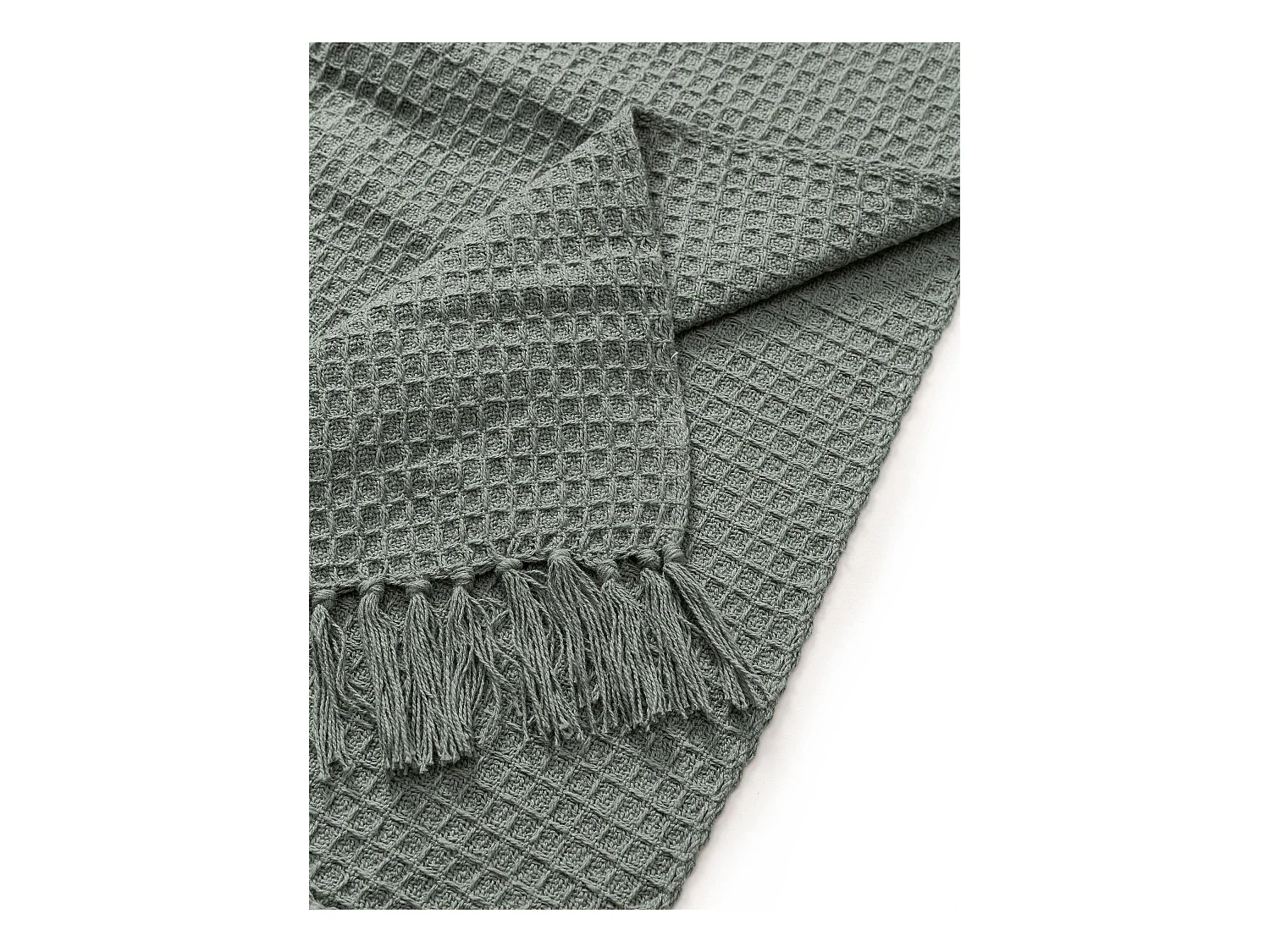 Plaid en coton Amalia Vert clair 125x150 cm