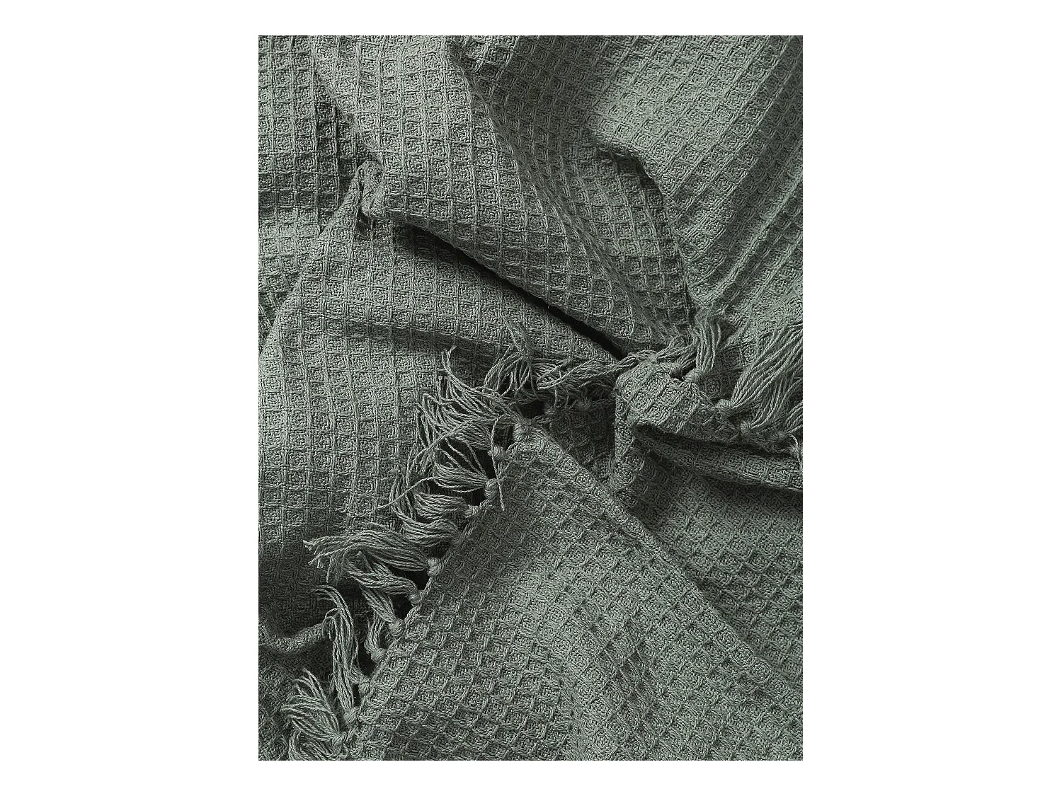 Plaid en coton Amalia Vert clair 125x150 cm