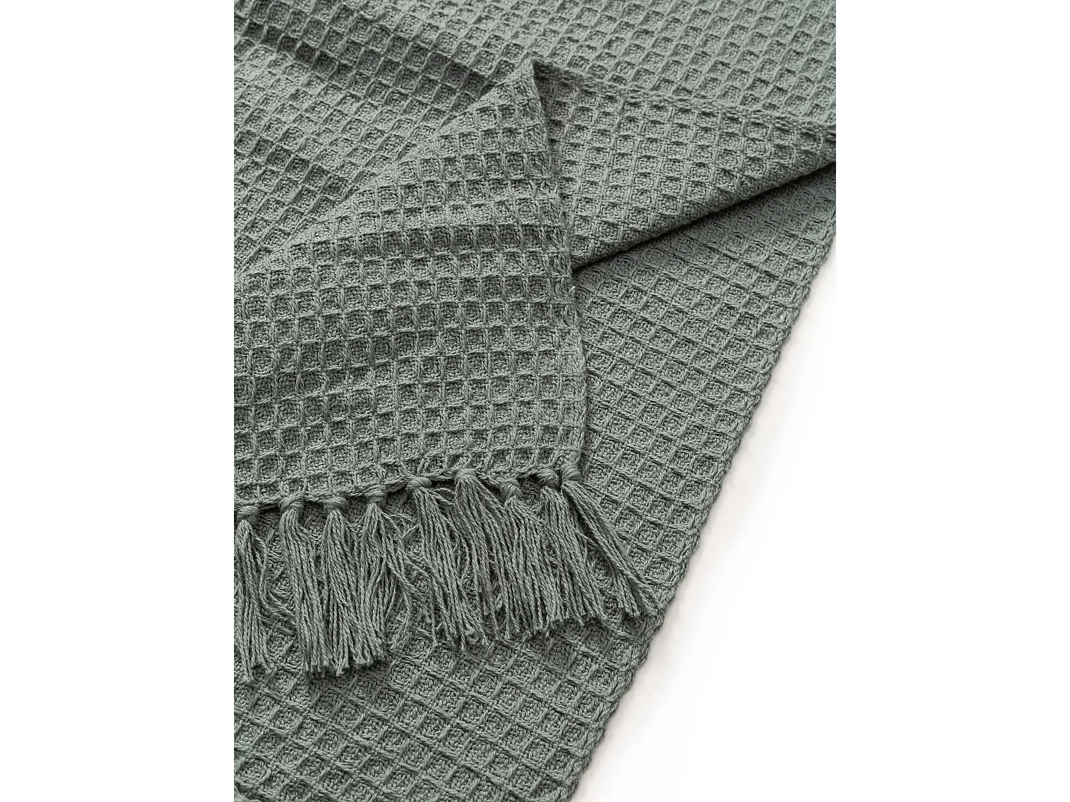 Plaid en coton Amalia Vert clair 125x150 cm