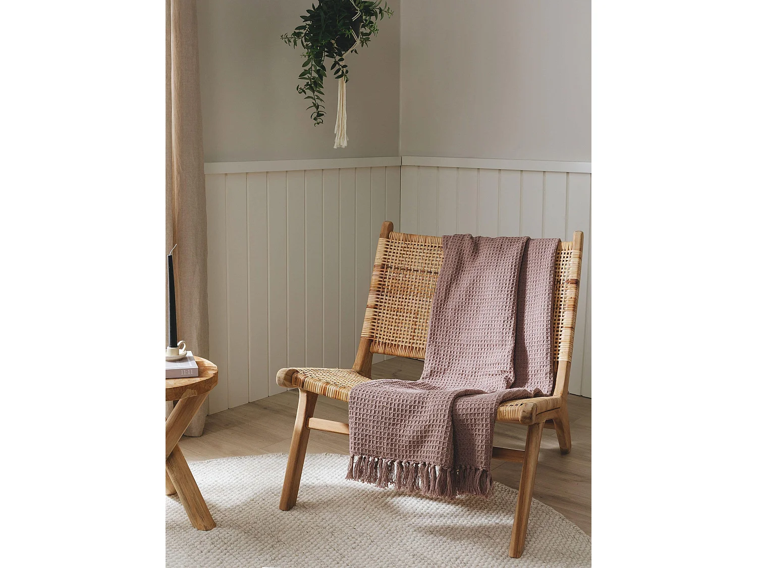 Plaid en coton Amalia Rose 125x150 cm