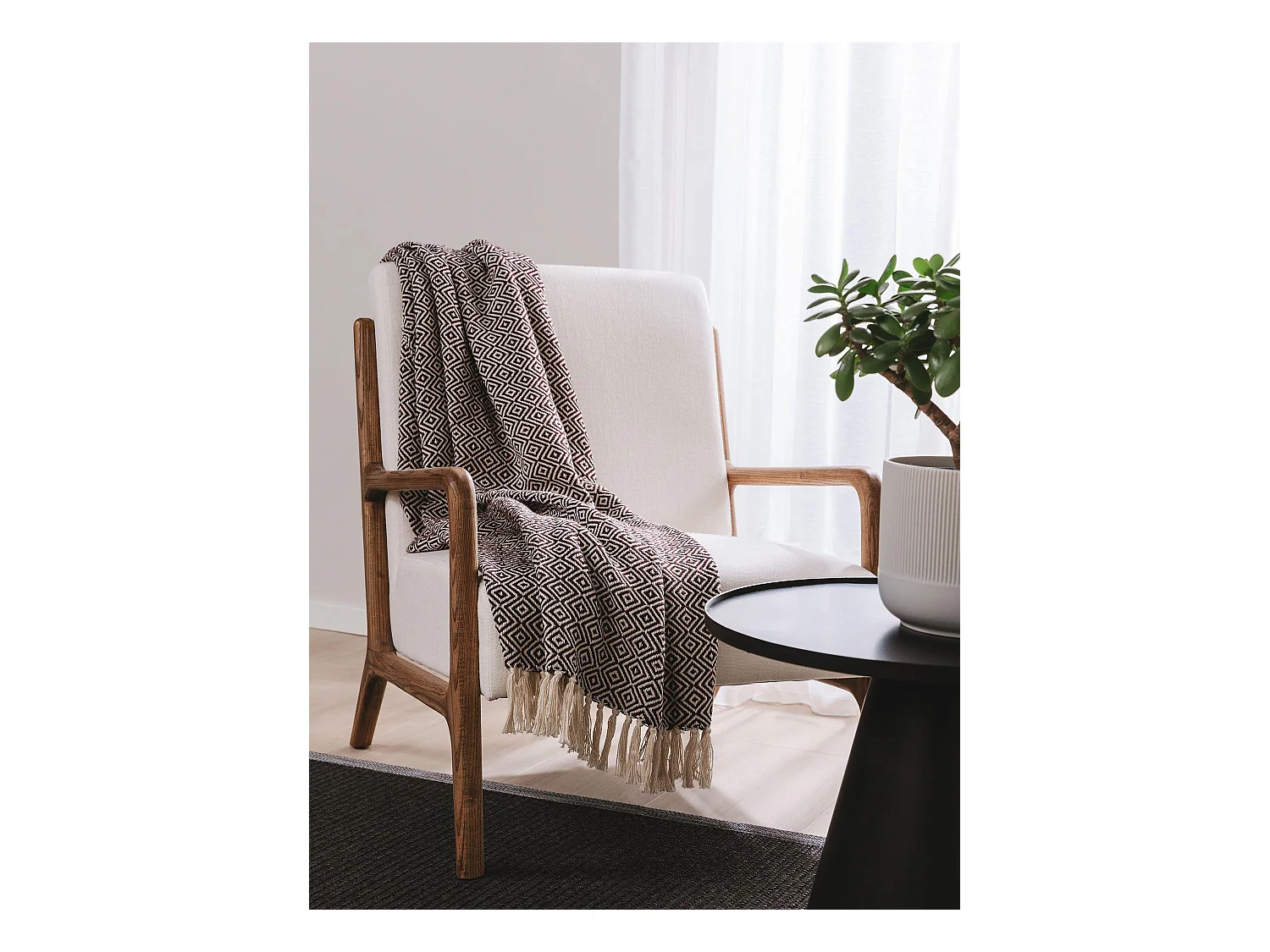 Plaid en coton Jasmin Marron 125x150 cm