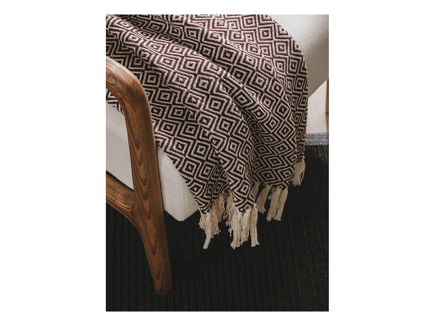 Plaid en coton Jasmin Marron 125x150 cm