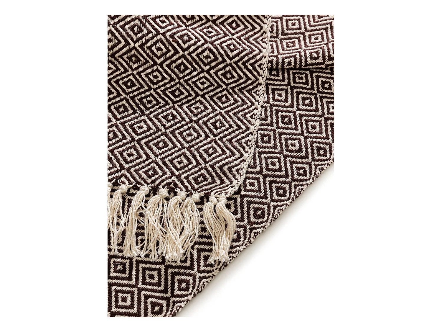 Plaid en coton Jasmin Marron 125x150 cm