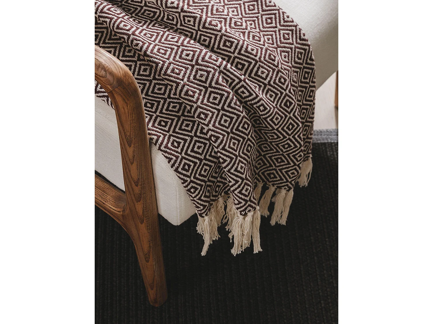 Plaid en coton Jasmin Marron 125x150 cm