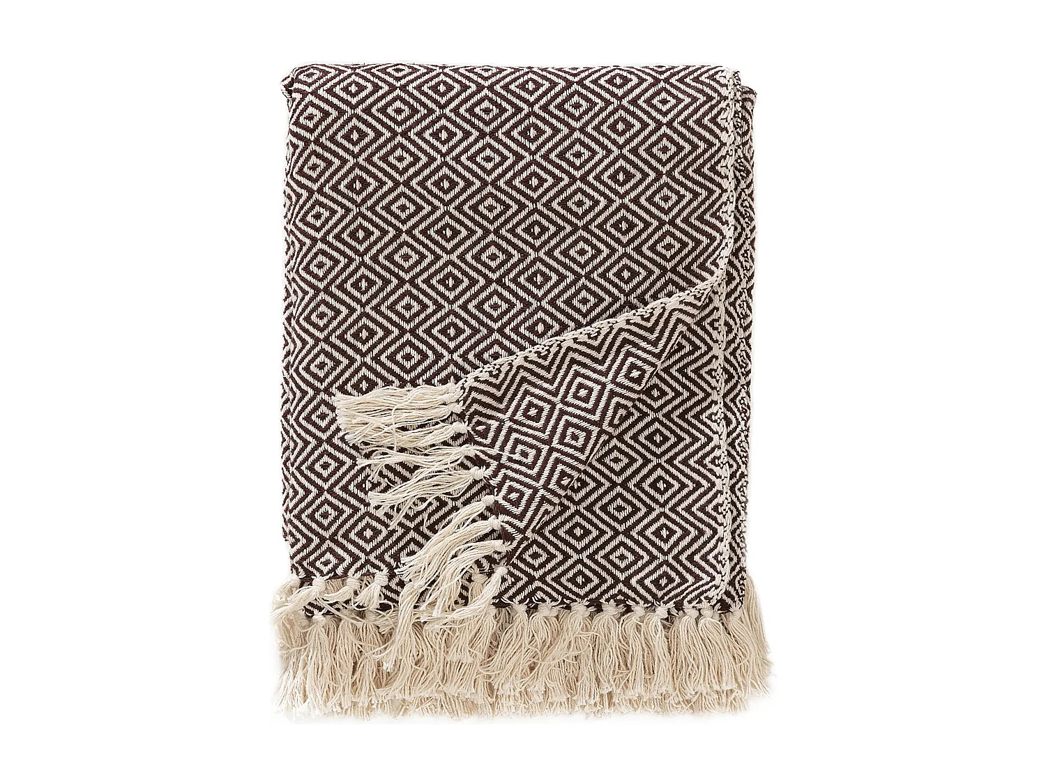 Plaid en coton Jasmin Marron 125x150 cm