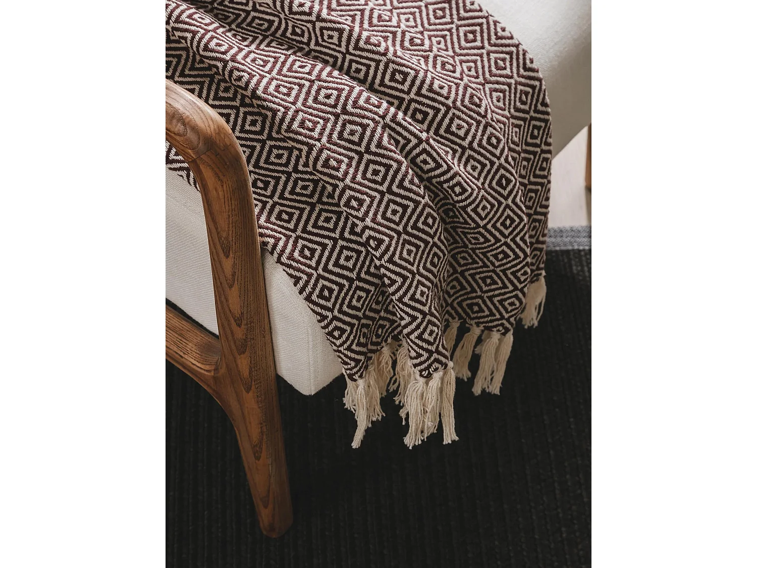 Plaid en coton Jasmin Marron 125x150 cm