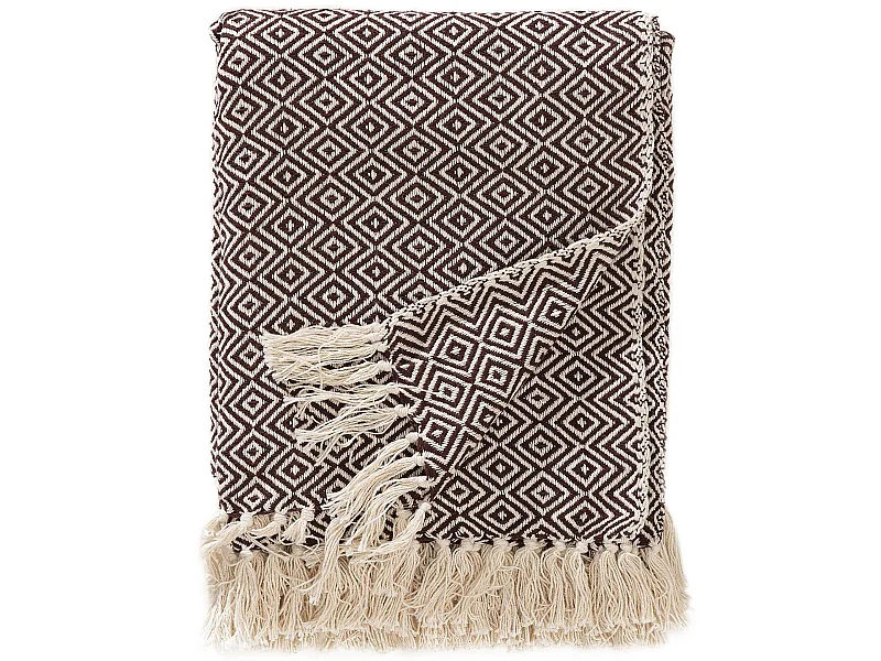 Plaid en coton Jasmin Marron 125x150 cm
