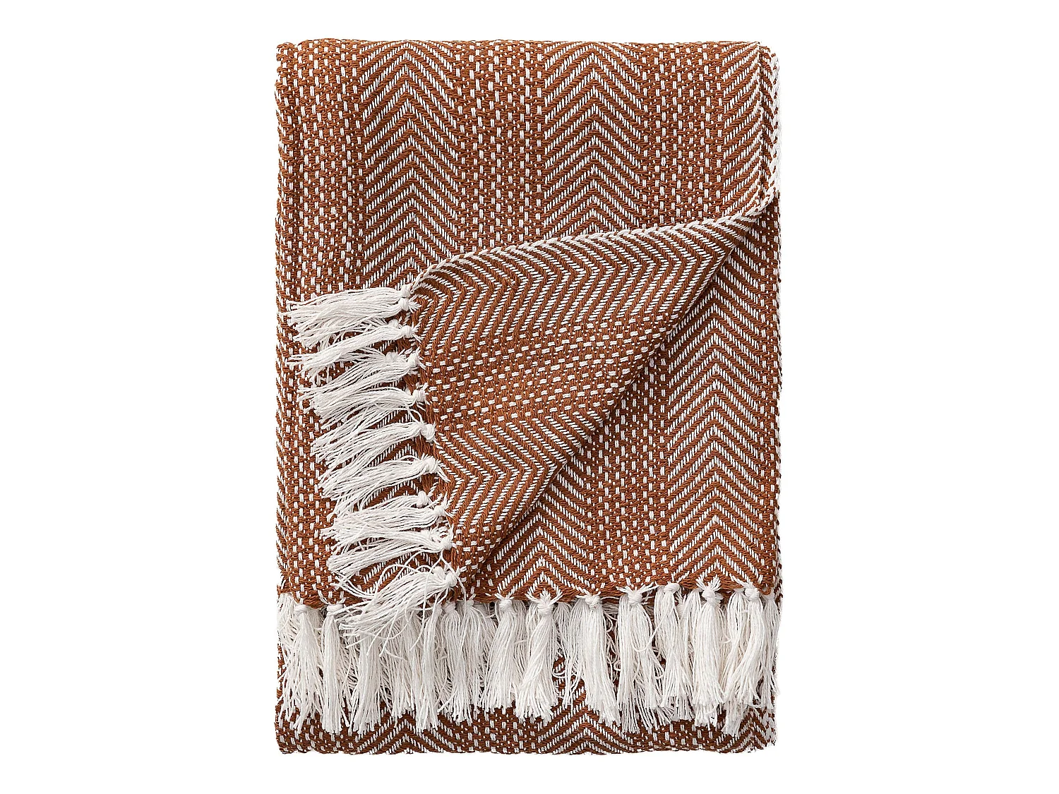 Plaid en coton Alisea Marron 125x150 cm