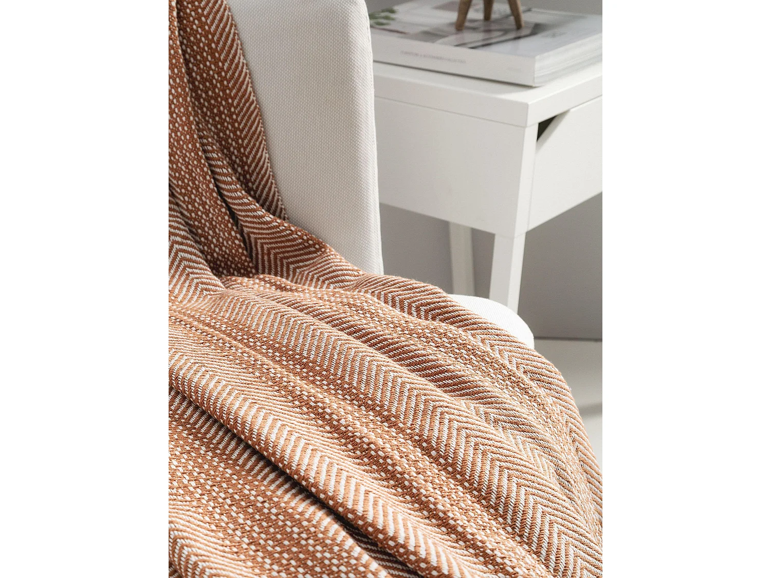 Plaid en coton Alisea Marron 125x150 cm