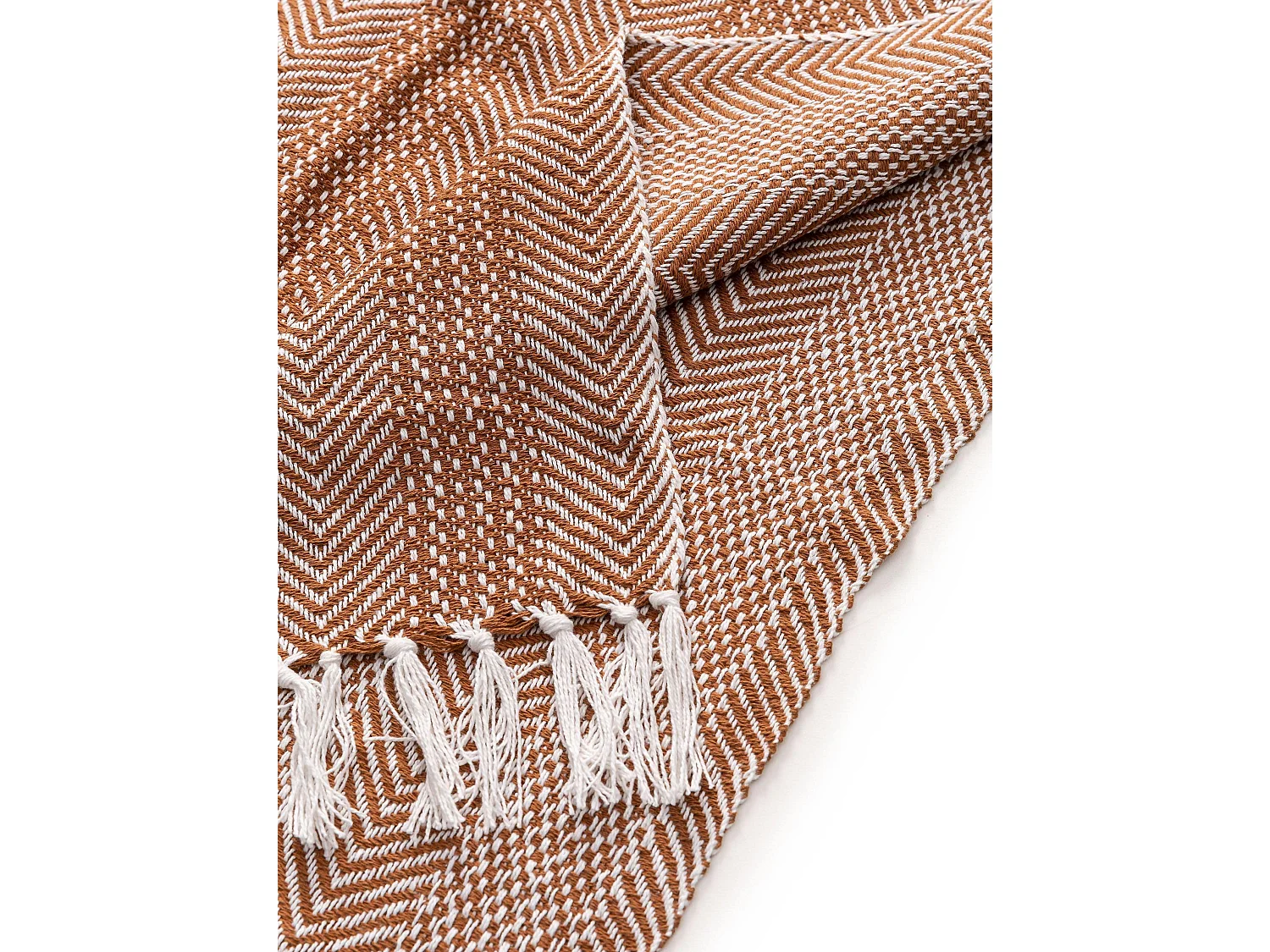 Plaid en coton Alisea Marron 125x150 cm