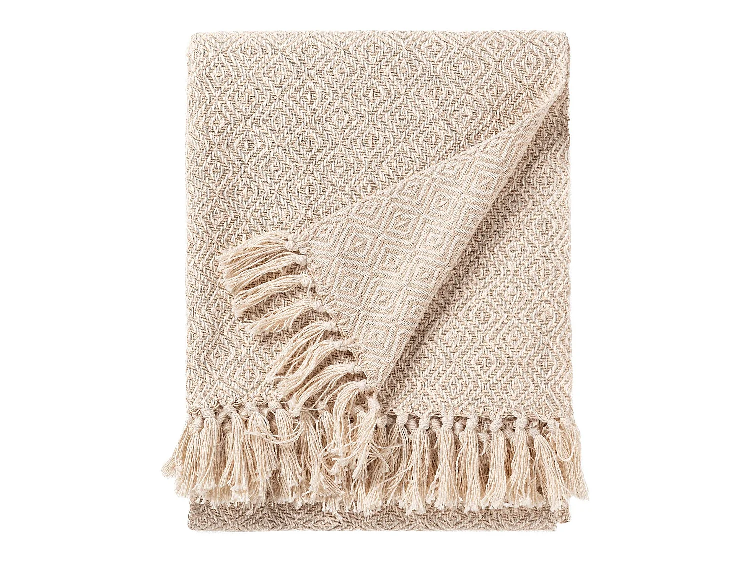 Plaid en coton Jasmin Beige 125x150 cm