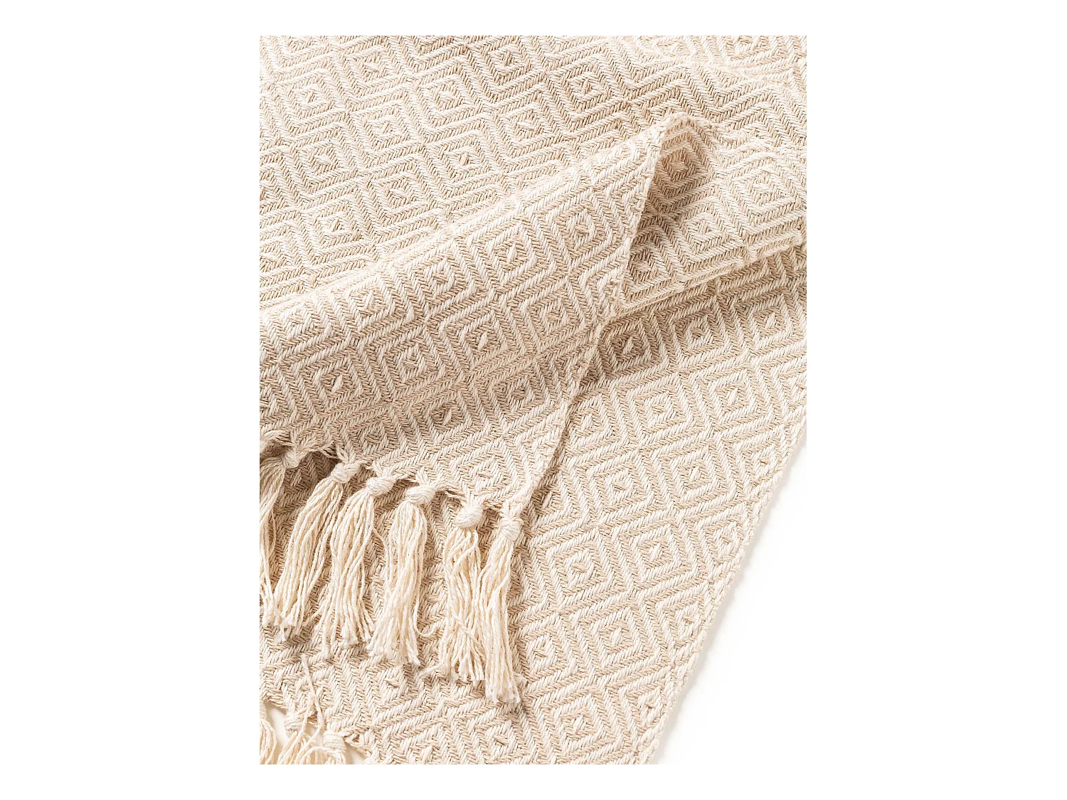 Plaid en coton Jasmin Beige 125x150 cm