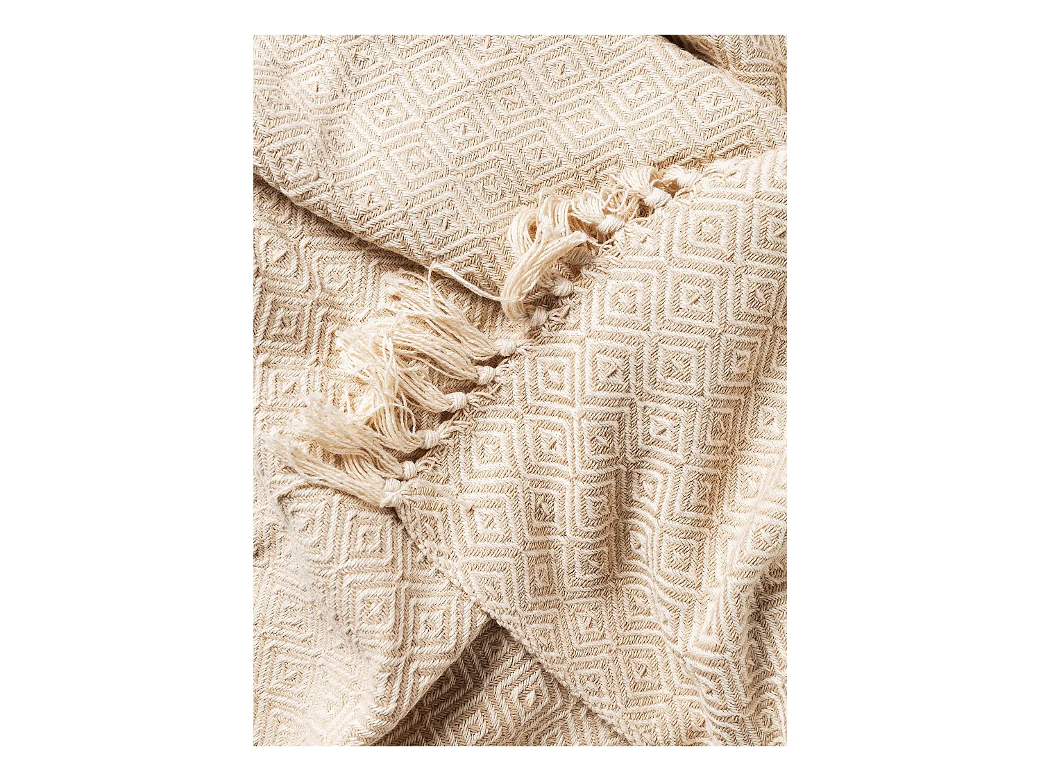 Plaid en coton Jasmin Beige 125x150 cm