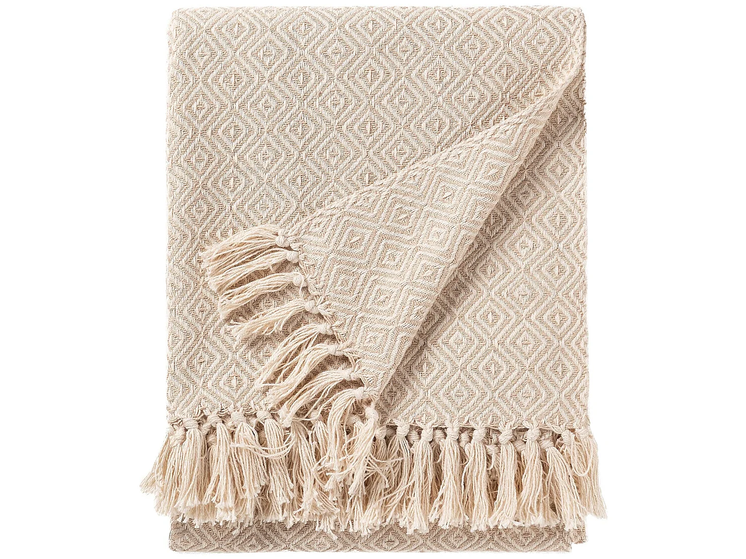 Plaid en coton Jasmin Beige 125x150 cm