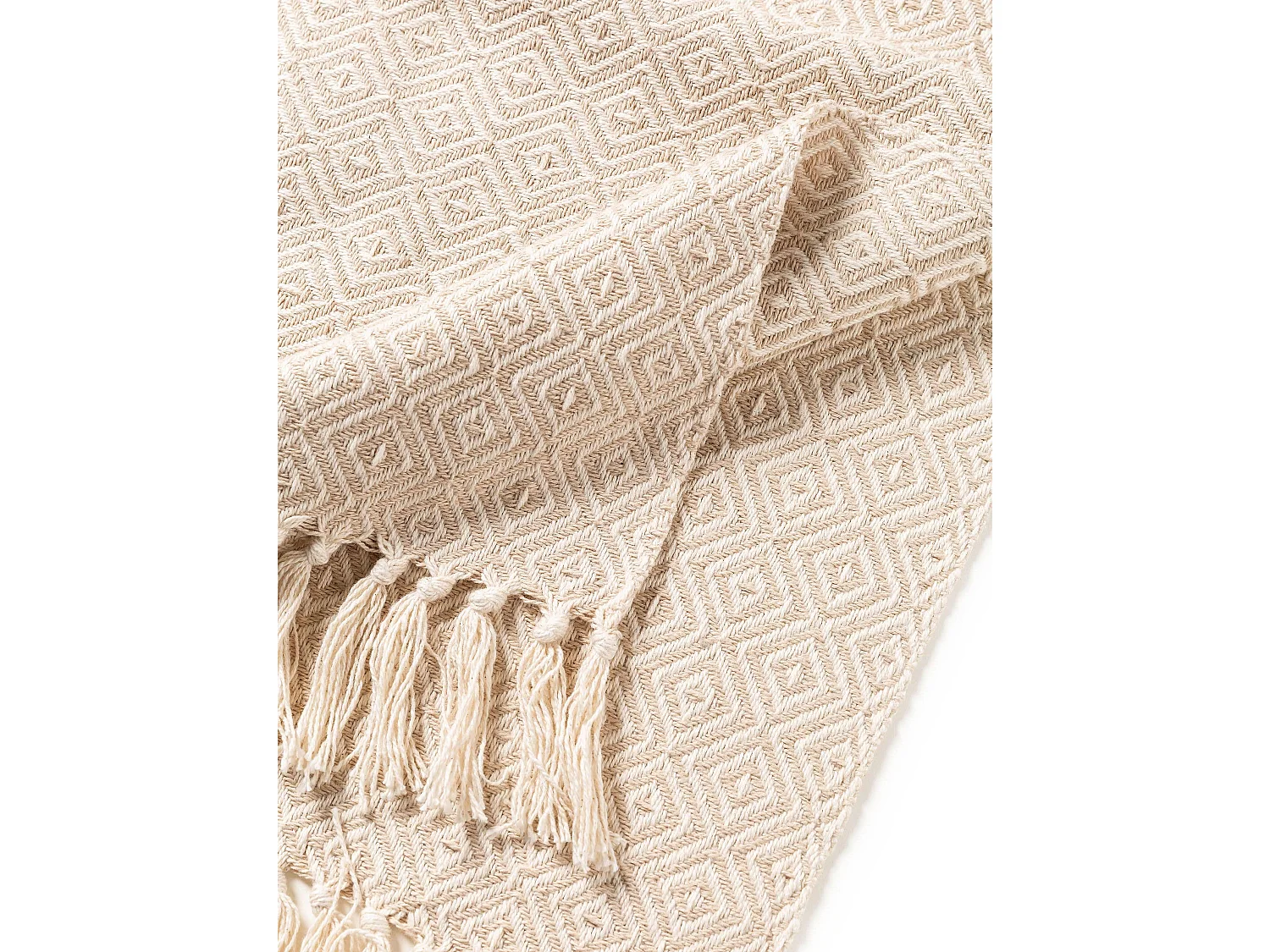 Plaid en coton Jasmin Beige 125x150 cm
