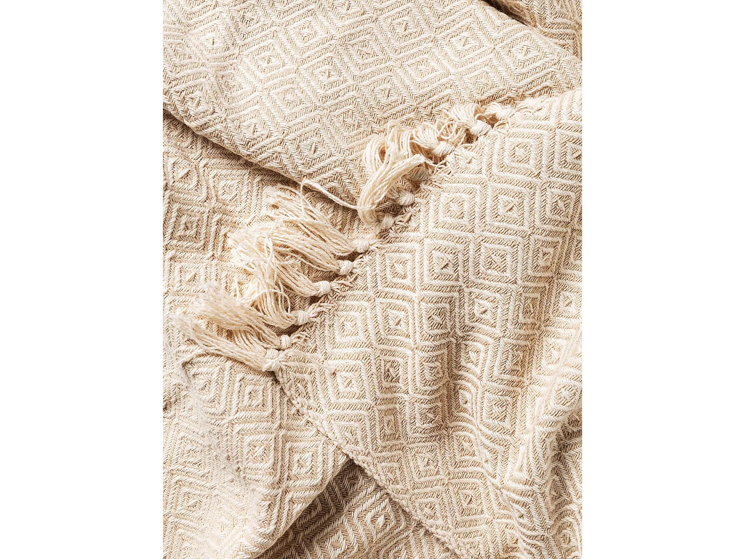 Plaid en coton Jasmin Beige 125x150 cm