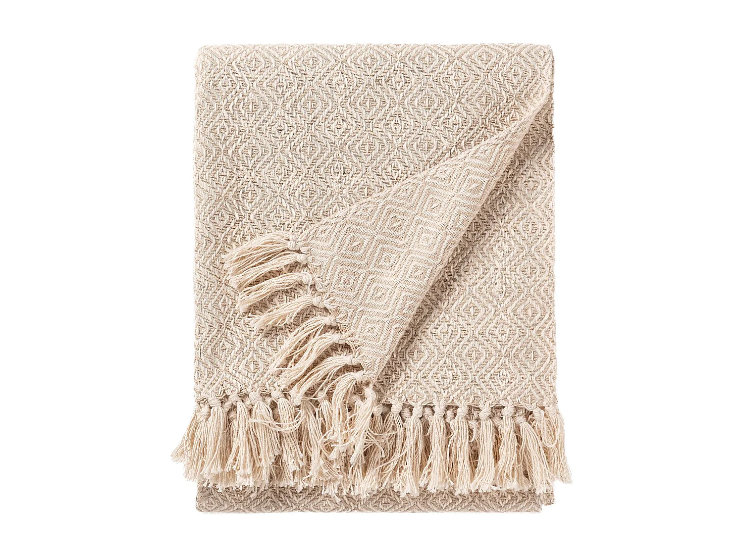 Plaid en coton Jasmin Beige 125x150 cm