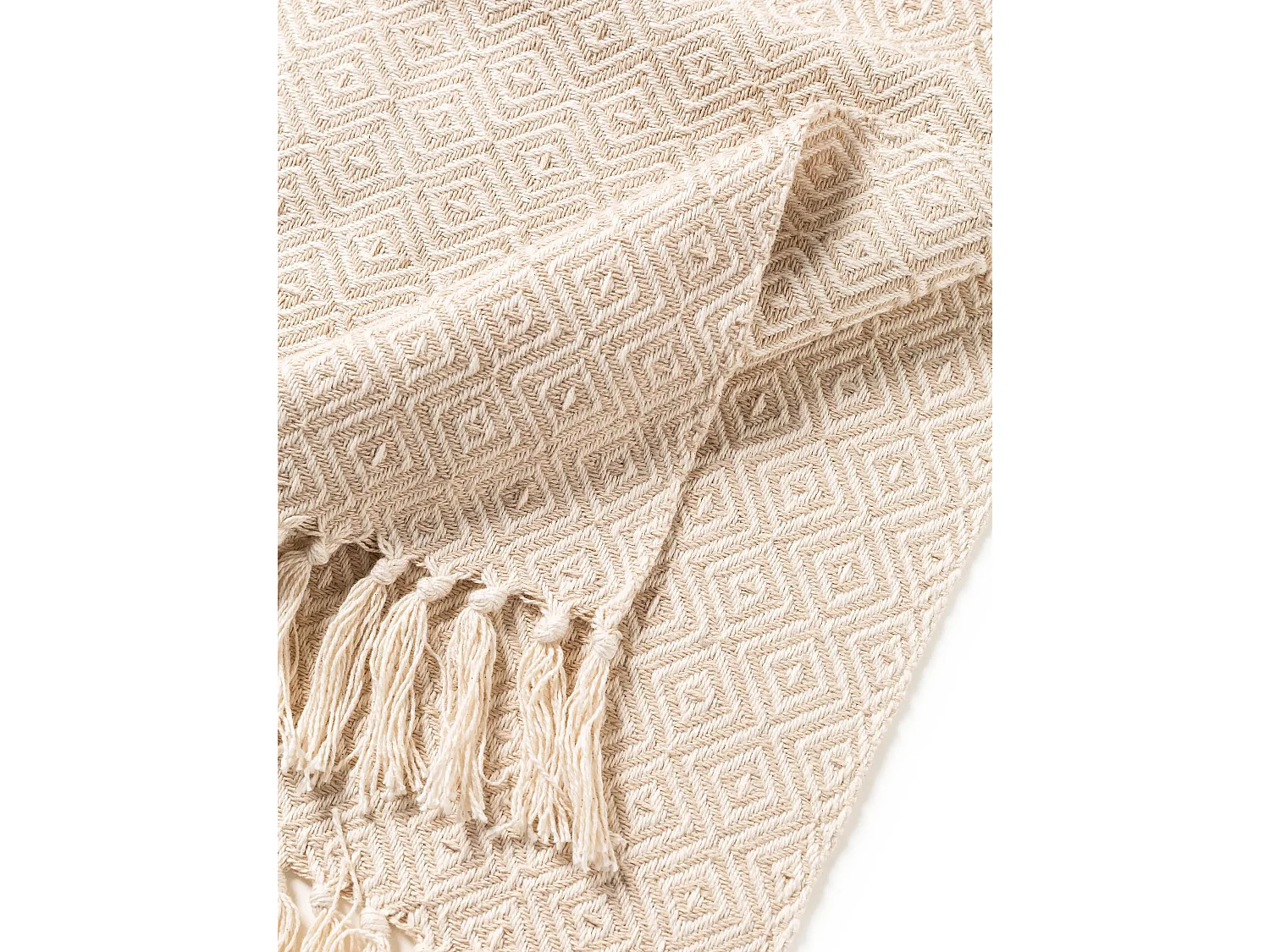 Plaid en coton Jasmin Beige 125x150 cm