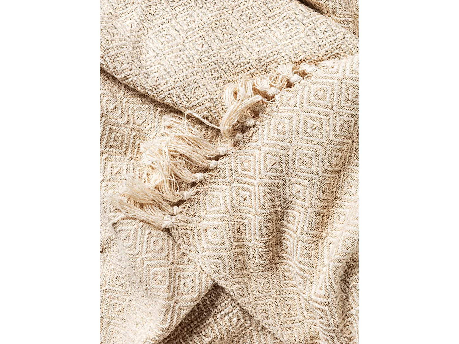 Plaid en coton Jasmin Beige 125x150 cm