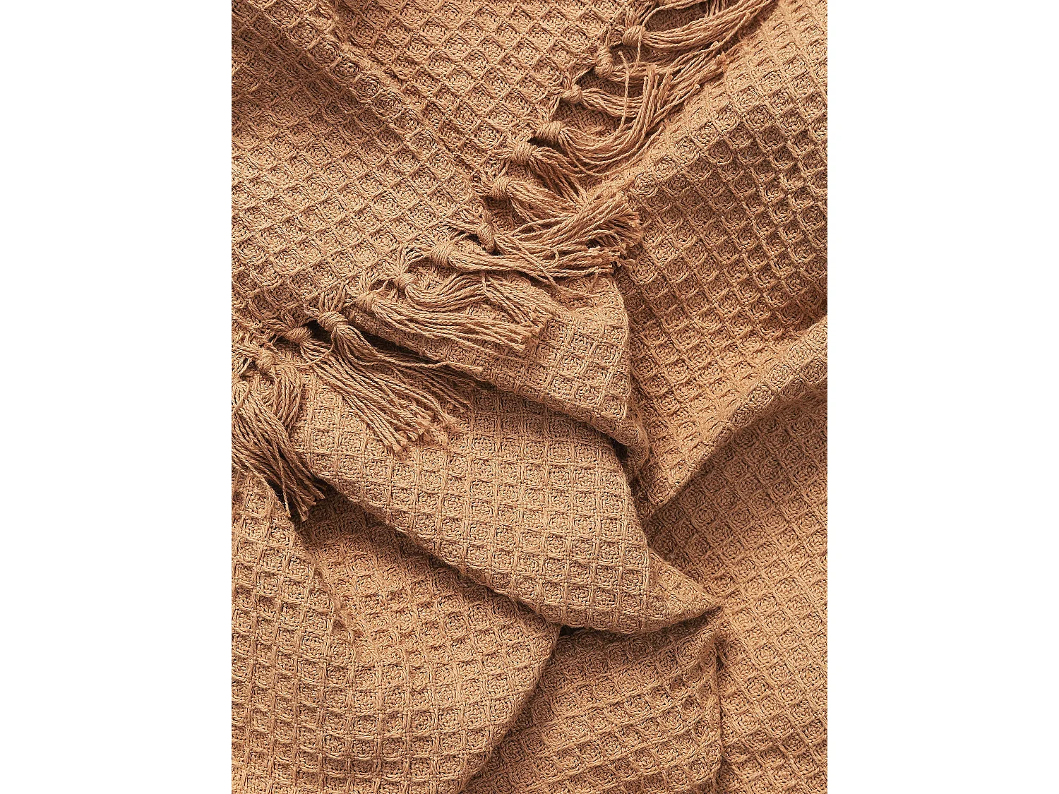 Plaid en coton Amalia Marron clair 125x150 cm