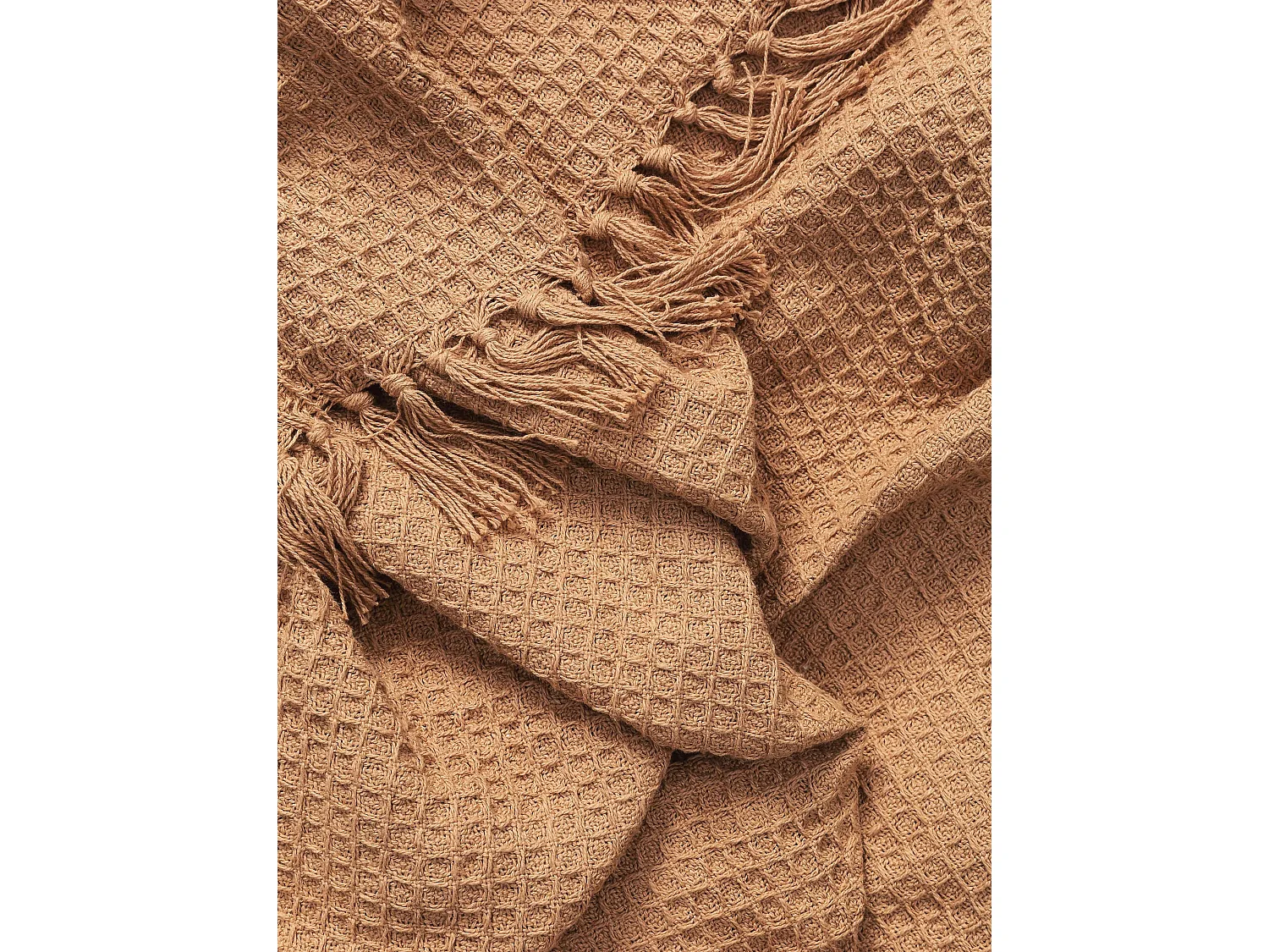 Plaid en coton Amalia Marron clair 125x150 cm