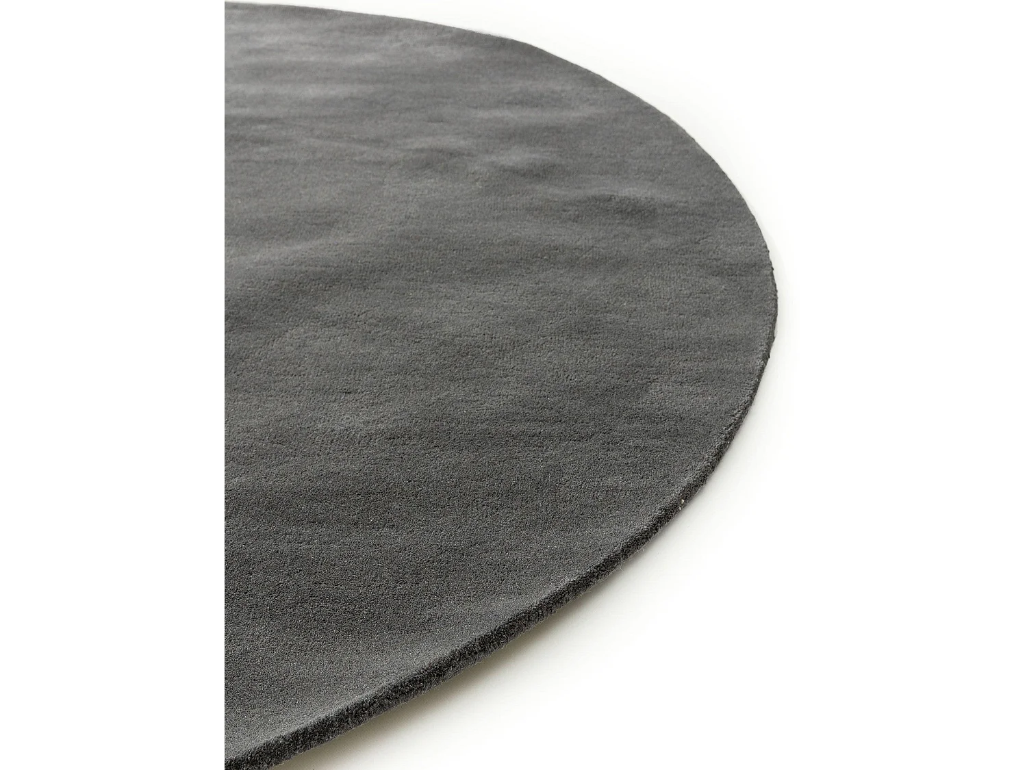 Tapis en laine rond Bent Anthracite ø 100 cm rond