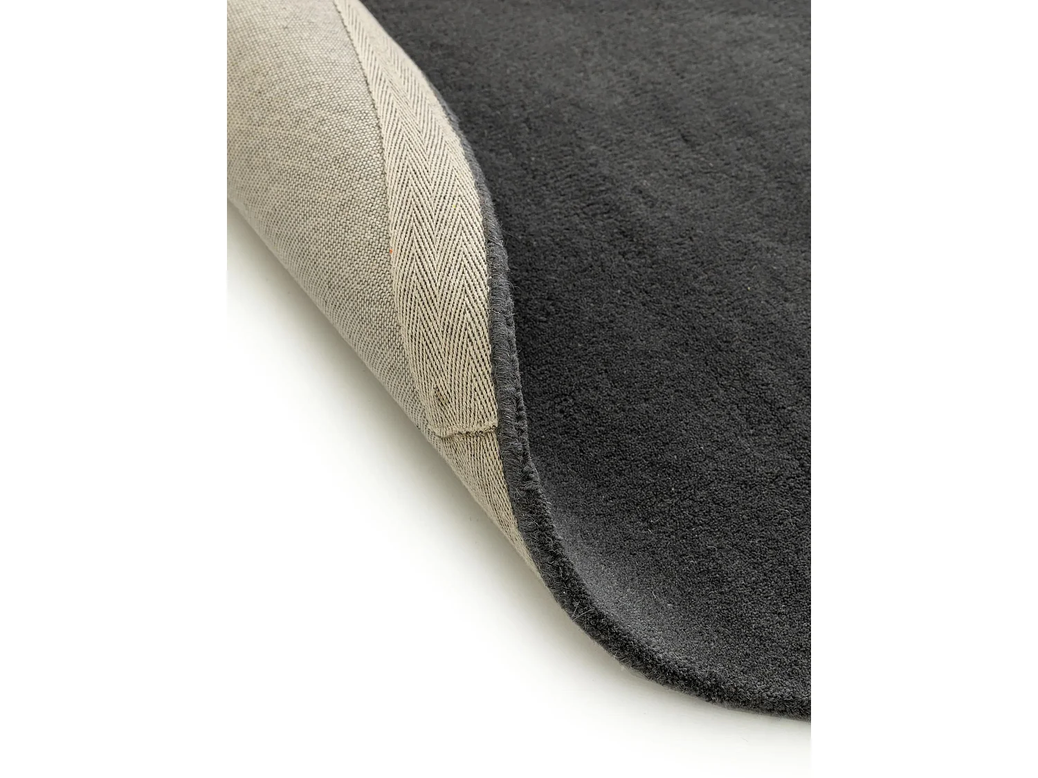 Tapis en laine rond Bent Anthracite ø 100 cm rond