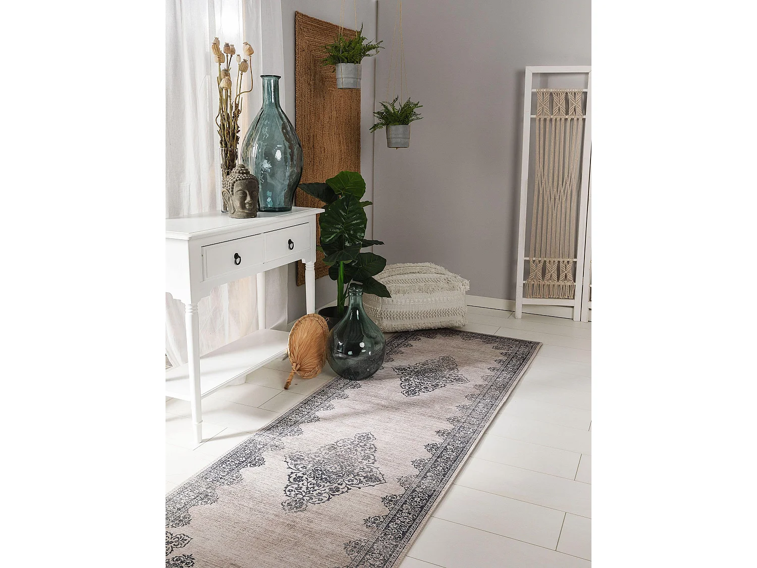 Tapis de couloir Laury Gris 80x240 cm