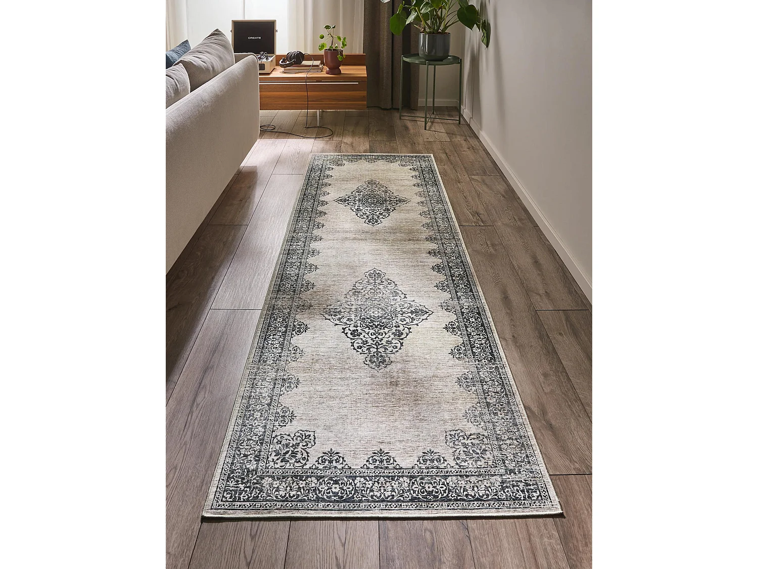 Tapis de couloir Laury Gris 80x240 cm
