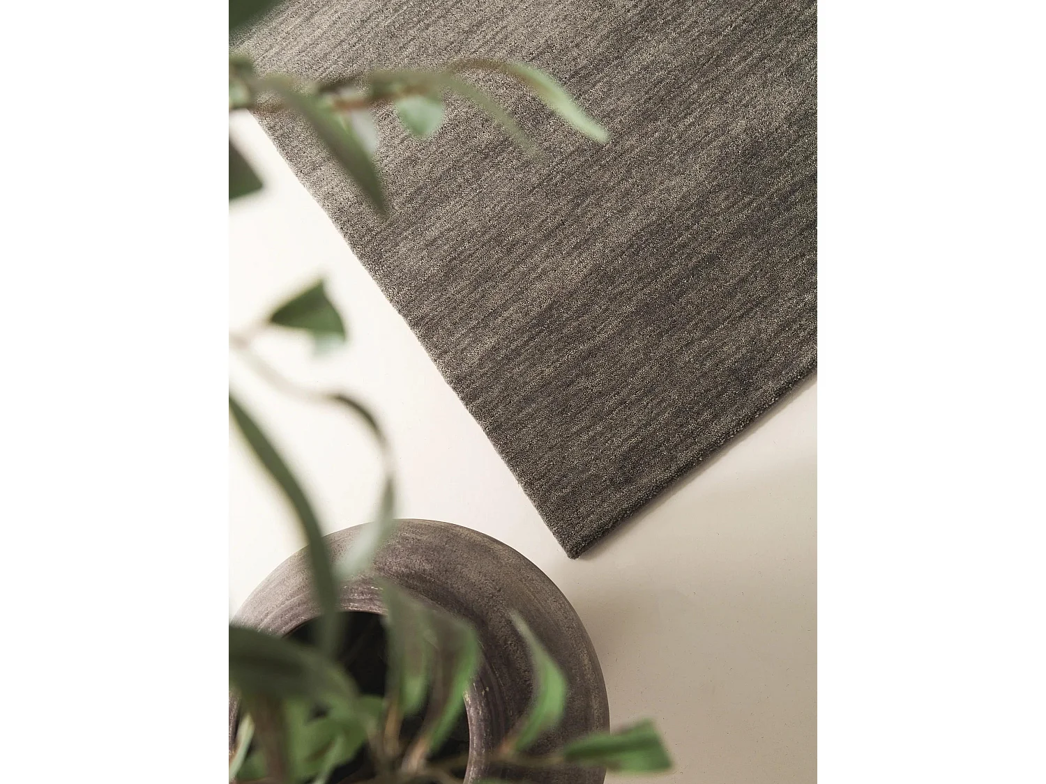 Tapis de couloir en laine Jamal Gris 80x300 cm