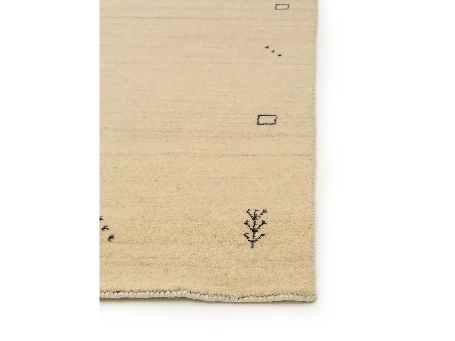 Tapis de couloir en laine Jamal Crème 80x300 cm