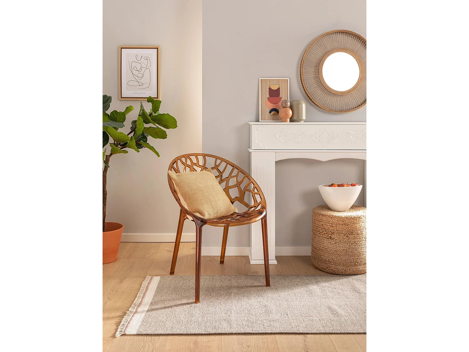 Tapis de couloir en laine Karla Gris 70x200 cm