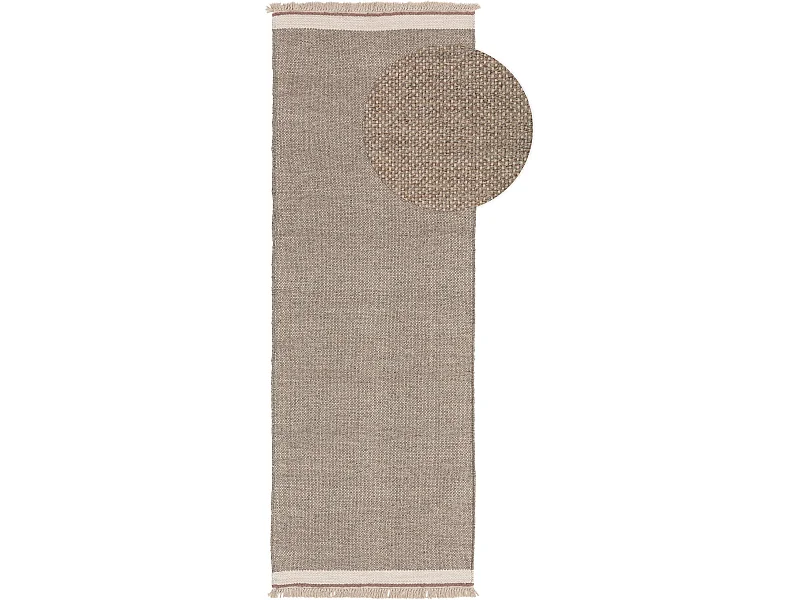 Tapis de couloir en laine Karla Gris 70x200 cm