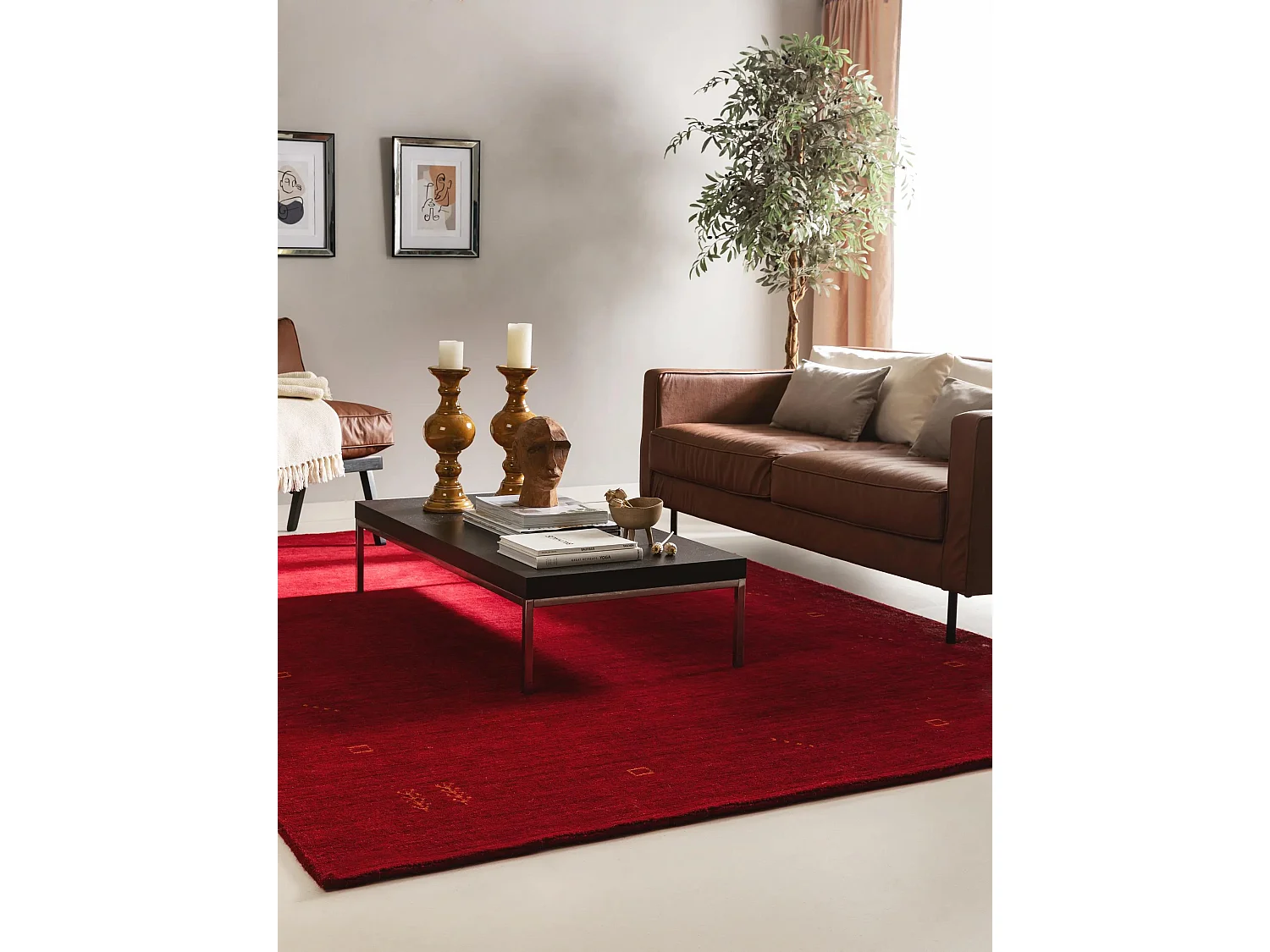 Tapis de laine Jamal Rouge 250x350 cm