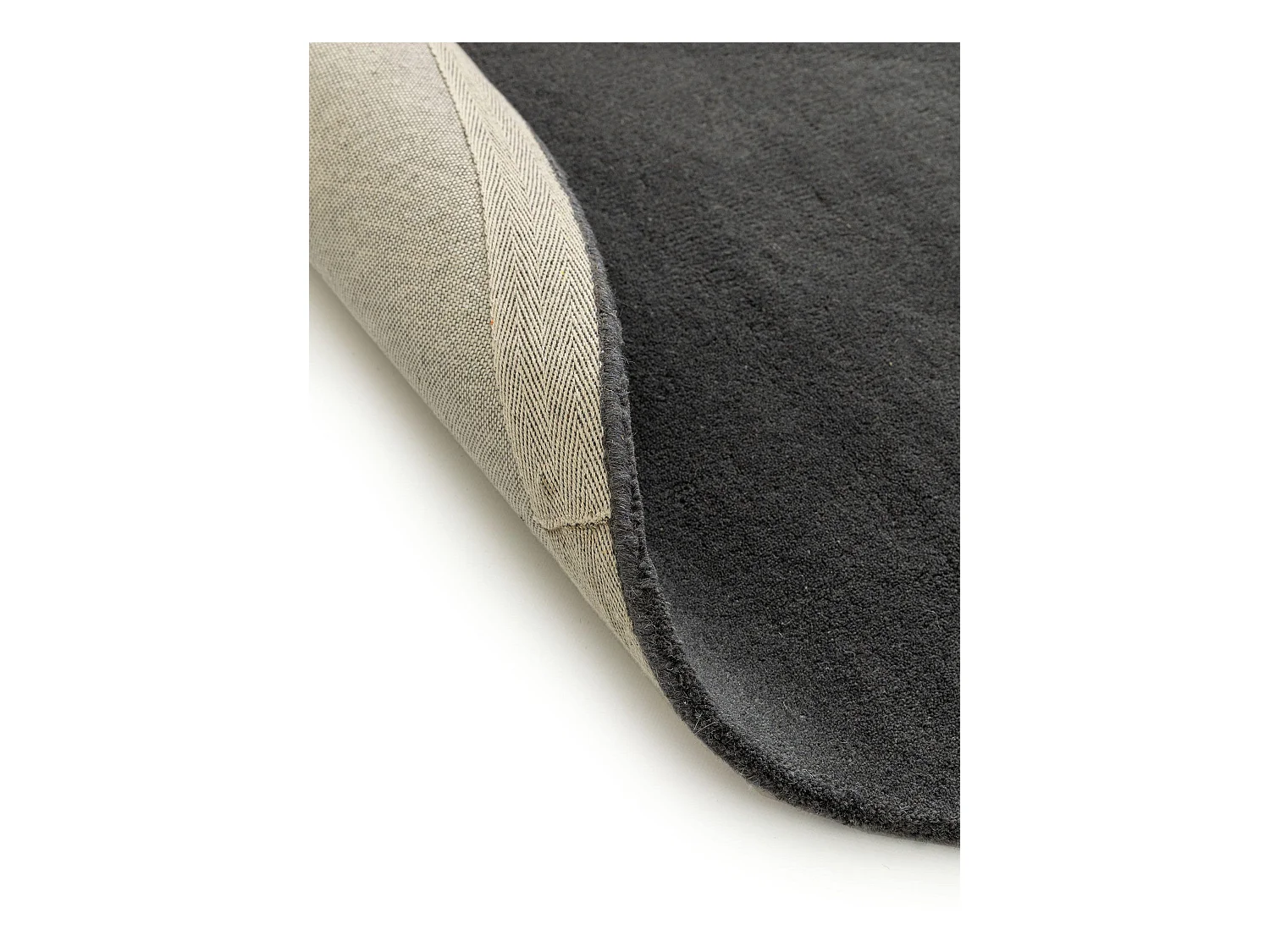 Tapis en laine rond Bent Anthracite ø 150 cm rond