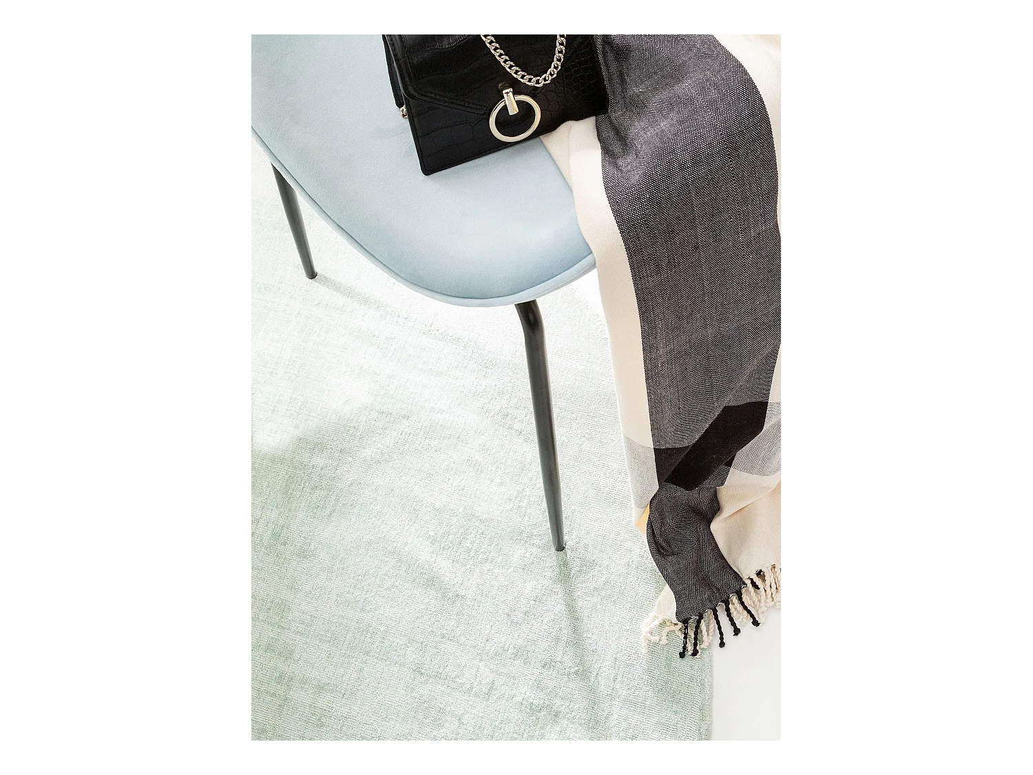 Tapis en viscose Rond Nova Menthe ø 120 cm rond